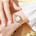 new small square quartz watch for women, elegant ladies' bracelet watch, suitable for middle and high school students