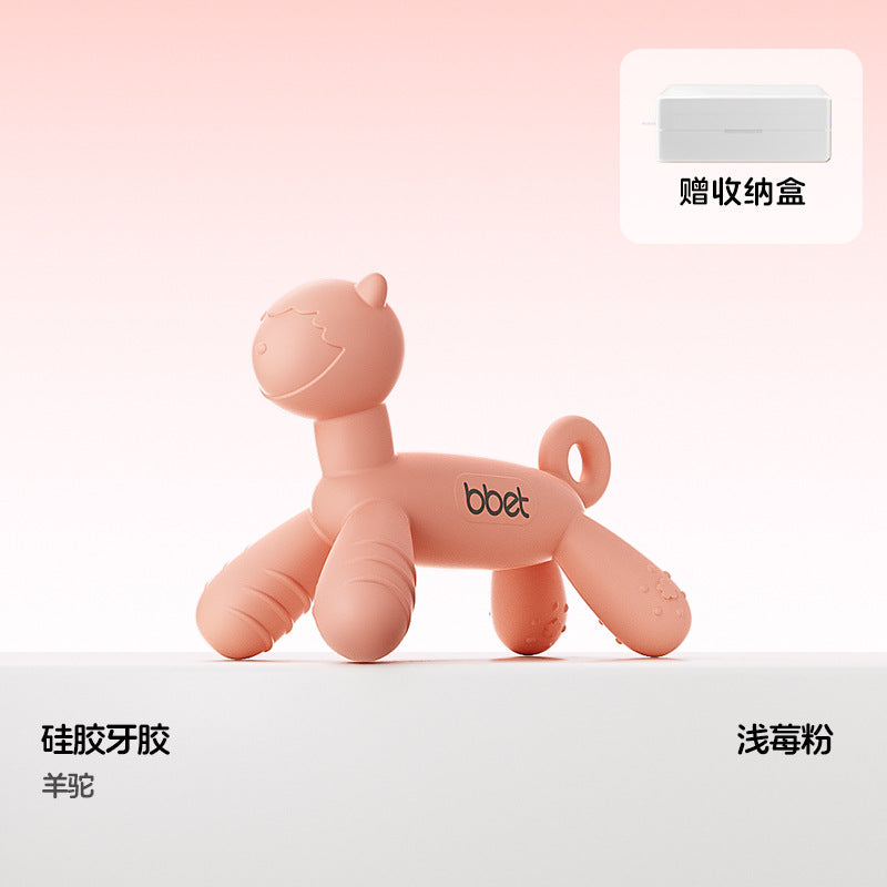 Teether baby teething stick food grade silicone soothing anti-eating hand toy handy gadget baby bite gum uv dustproof
