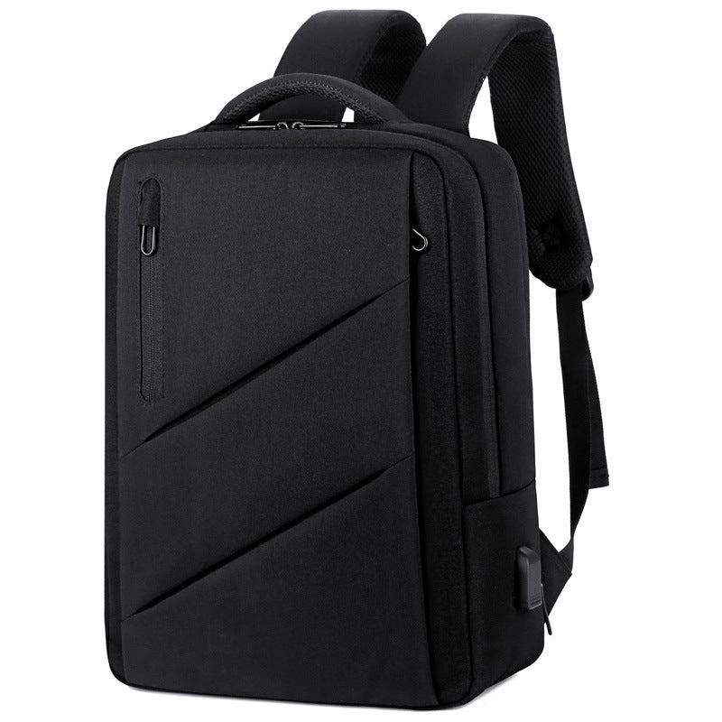 New business backpack 15-inch computer bag USB charging port expandable business travel backpack can be printed with logo