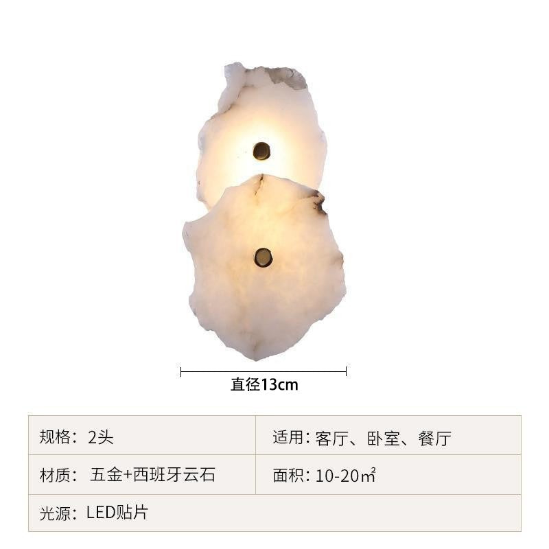 accessible luxury designer marble wall lamp bedside postmodern casual bedroom living room background atmosphere lamp