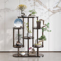 Flower stand living room floor-standing flower stand storage rack balcony flower pot bracket chinoiserie ornament rack green plant display rack