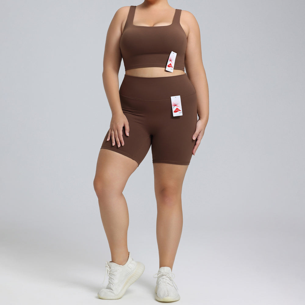 plus size lycra yoga clothes suit high elastic naked tight sportswear women's lulu same style fitness clothes suit