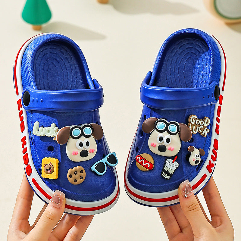 Kids slippers boys and girls summer baby clogs eva soft bottom indoor beach shoes children's sandals river tracing
