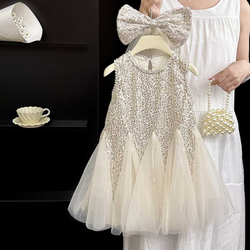 Girls' sequin princess dress - new summer  collection - kids' formal gown, stylish summer dress, girls' vest dress