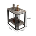 Italian light luxury modern slate side table small coffee table balcony living room for home small apartment casual suspended double-layer tea table