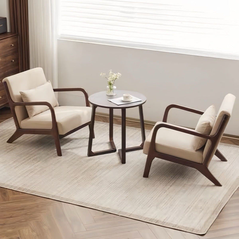 Balcony tea table and chair combination small apartment one table and two chairs household solid wood simple three-piece set reading and drinking tea cp