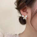Korean gradient pink butterfly flower stud earrings-a1635 gradient pink