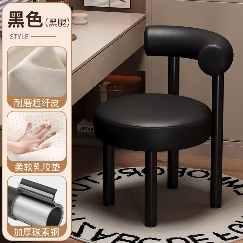 Italian normcore dining chair designer study stainless steel small fat chair fabric restaurant bar chair backrest classyaccessible luxury