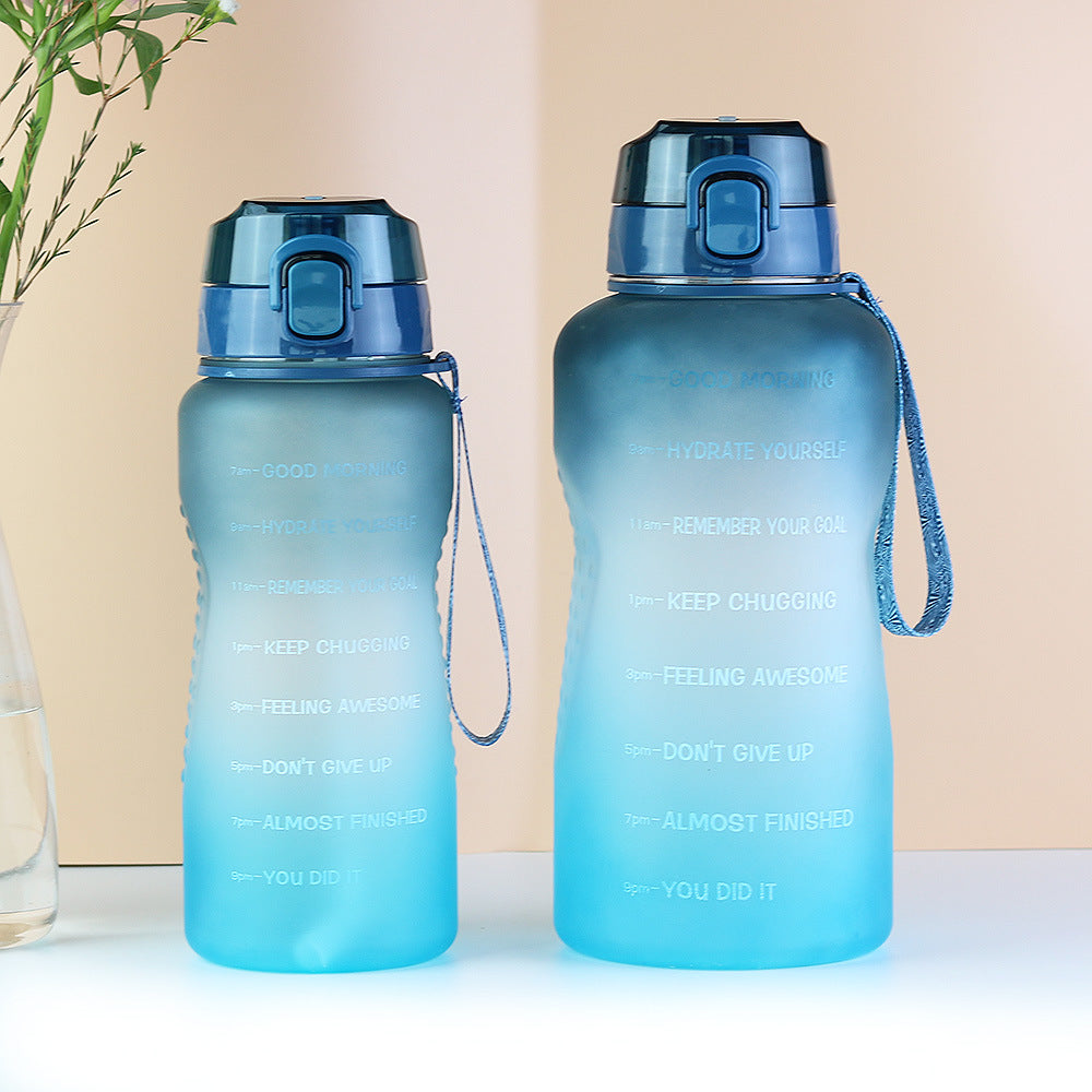 Large capacity water bottle - portable plastic tumbler with straw - leak-proof & extra large for gym & travel