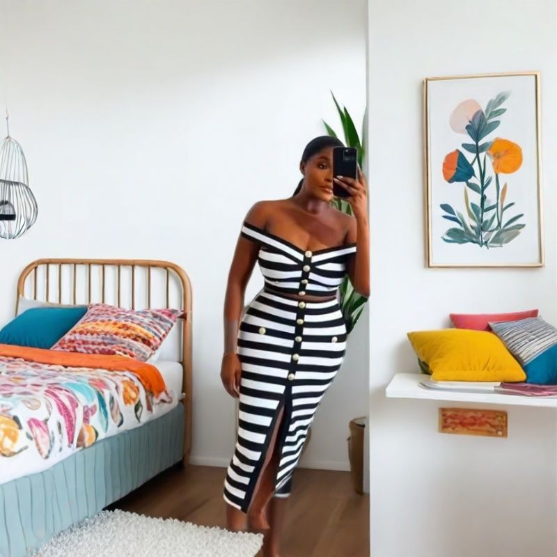 Spot 2025 summer new European and American celebrities fashion knitted sleeveless vest suspender dress quality