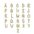 Fashion cross-border accessible luxury diamond-encrusted 26-letter necklace fashion copper micro-paved zircon pendant stainless steel ball necklace