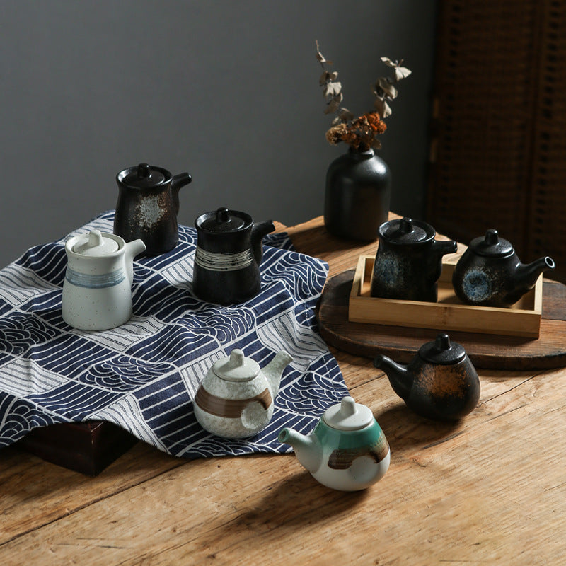 Vintage chic, high-style kitchenware: japanese ceramic soy sauce dispenser, vinegar dispenser, oil dispenser for home, restaurant, and hotel use