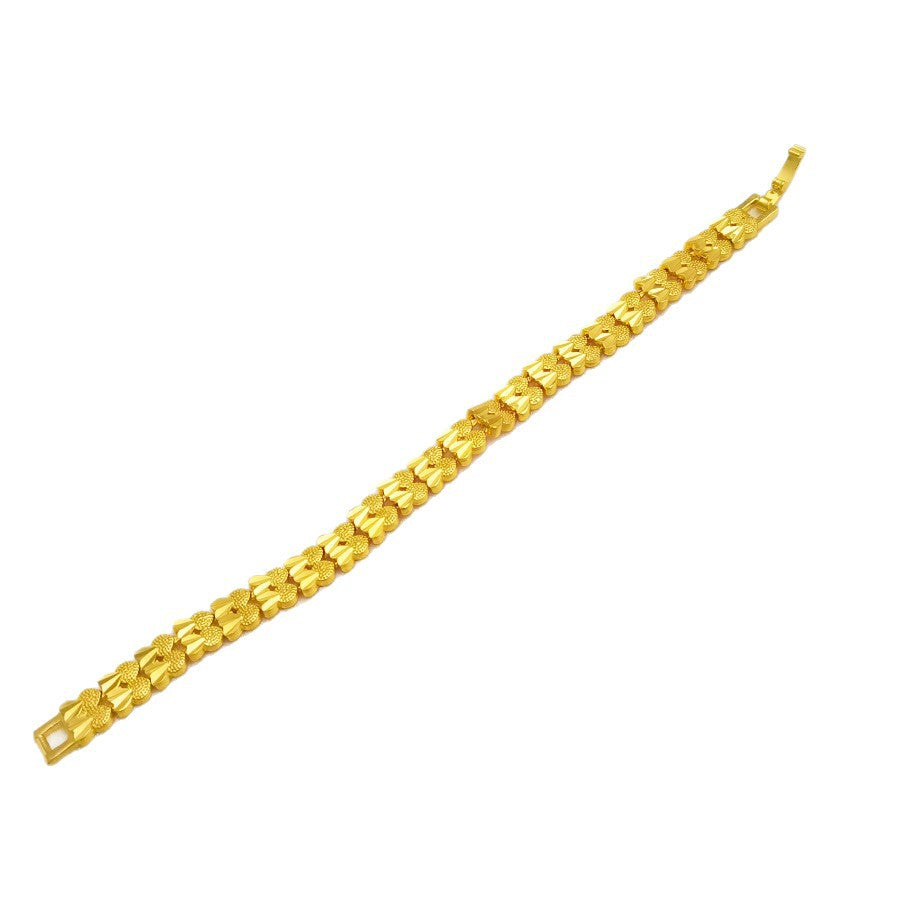 Vietnam gold-plated double heart bracelet - minimalist fashion bangle for women, personalized gift
