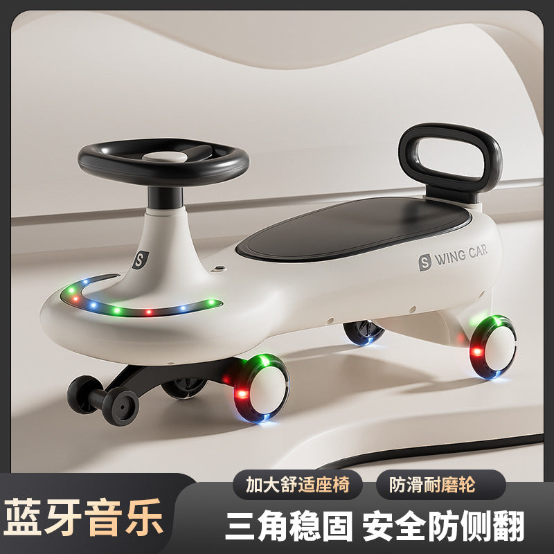 Baby, children's twisting car, anti-rollover, universal wheel, silent flash wheel, sliding, adults can take a boy and girl yo-yo car