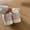 Pink chunky sole bread shoes - trendy, versatile, and unique casual sneakers for women. perfect for students, campus style, and everyday wear