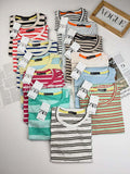 New women's short-sleeved t-shirt stripestopsin stock wholesalewomen's t-shirt wholesale short