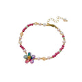 Colorful beaded dopamine bracelet for besties - floral pearl bracelet, chic & exquisite, 2025 new arrival