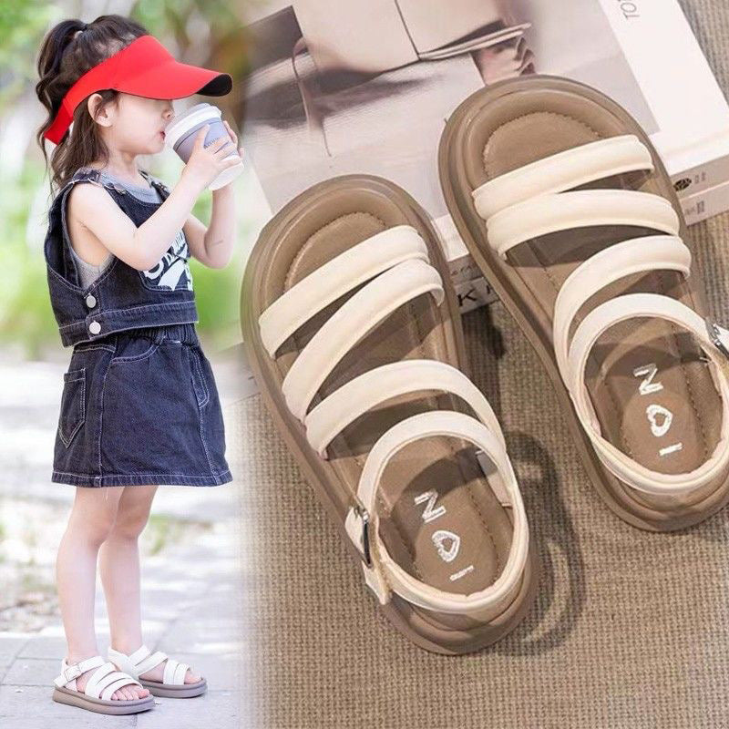 Girls' open-toe sandals: stylish summer new arrivals - korean style, princess-inspired, cute, versatile, and chic for students
