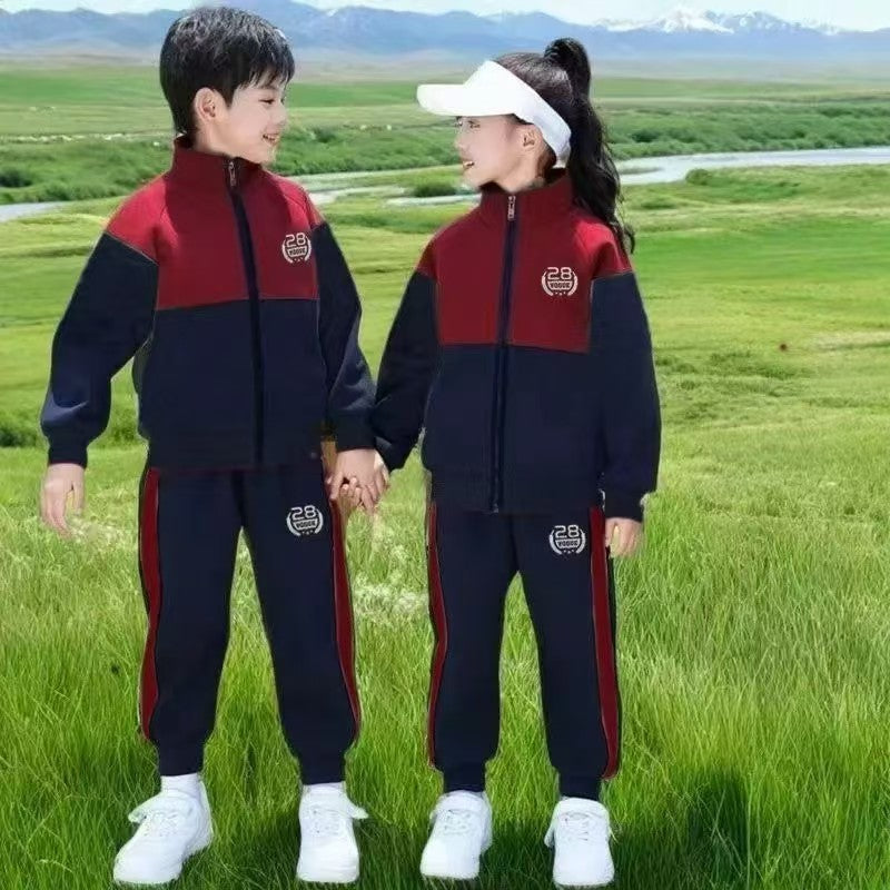 stylish spring/autumn outerwear set for boys and girls - trendy two-piece sportswear for students - cross-border e-commerce