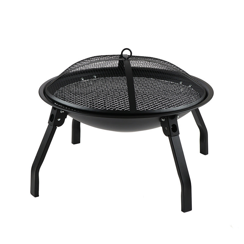 Outdoor patio folding bbq grill portable fire pit home indoor heating stove campfire grill for tea brewing and bbq