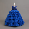 Ready-to-ship, hot-selling girls' dresses! new cross-border styles, european and american chic, tiered cake dresses for kids. high-end, european and american inspired