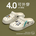 Men's clogs 2023 new anti-slip thick sole casual outdoor korean style beach soft sole closed-toe sandals