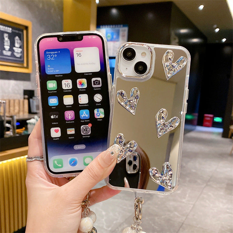 Silver apple 16 pro compatible pleated phone case, iphone 11/12 anti-drop, apple 17 pro stand