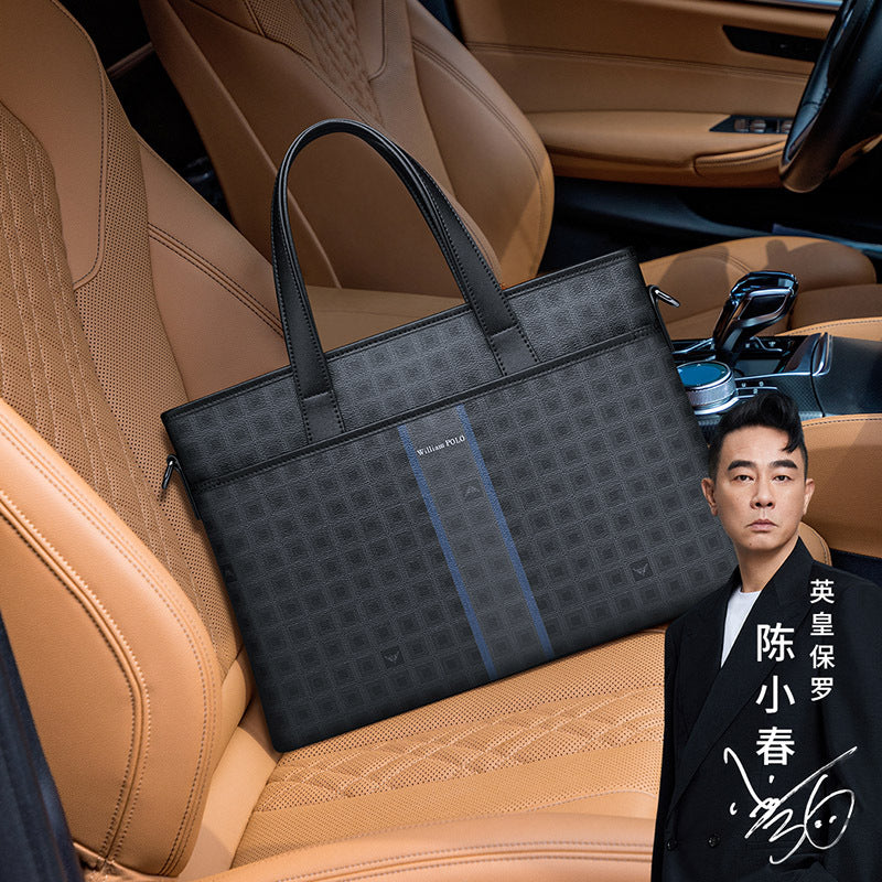 Emperor Paul Men's Briefcase Handbag Business Computer Bag Versatile European and American Casual Shoulder Crossbody Bag Men's