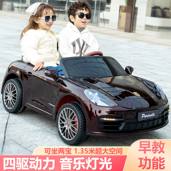 Paramela double children's electric car four wheels oversized can sit adults children baby remote control toy stroller