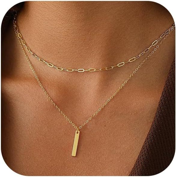 Layered paperclip figaro chain multi-layer necklace set - chic punk style women's jewelry - affordable luxury niche design