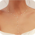 Amazon cross-border new bohemian style faux pearl y-shape lariat necklace - trendy & unique women's holiday gift