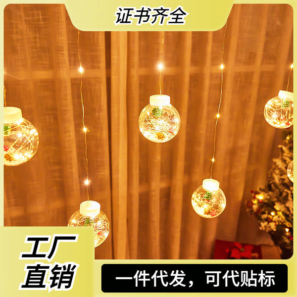 Cross-border new led copper wire curtain light string, holiday lights, Christmas decorative lights, copper wire lights will be sent on behalf of one piece.