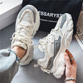 Men's winter breathable mesh sneakers 2025 new casual chunky sole running shoes for teens - trendy dad shoes