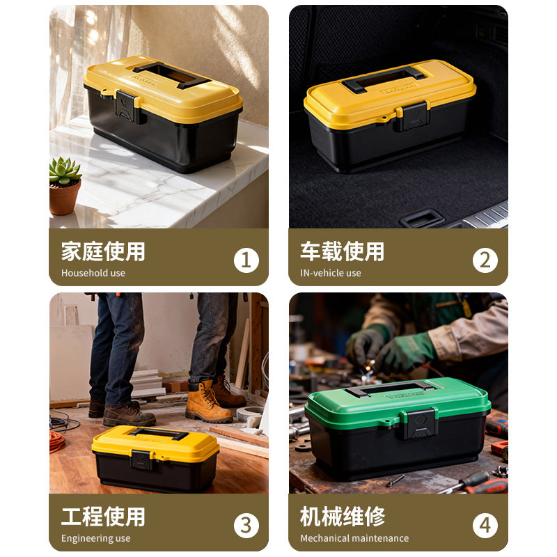 Large, industrial-grade, portable, multi-purpose toolbox for home, car, and workshop - ideal for diy, repair, and electrical work