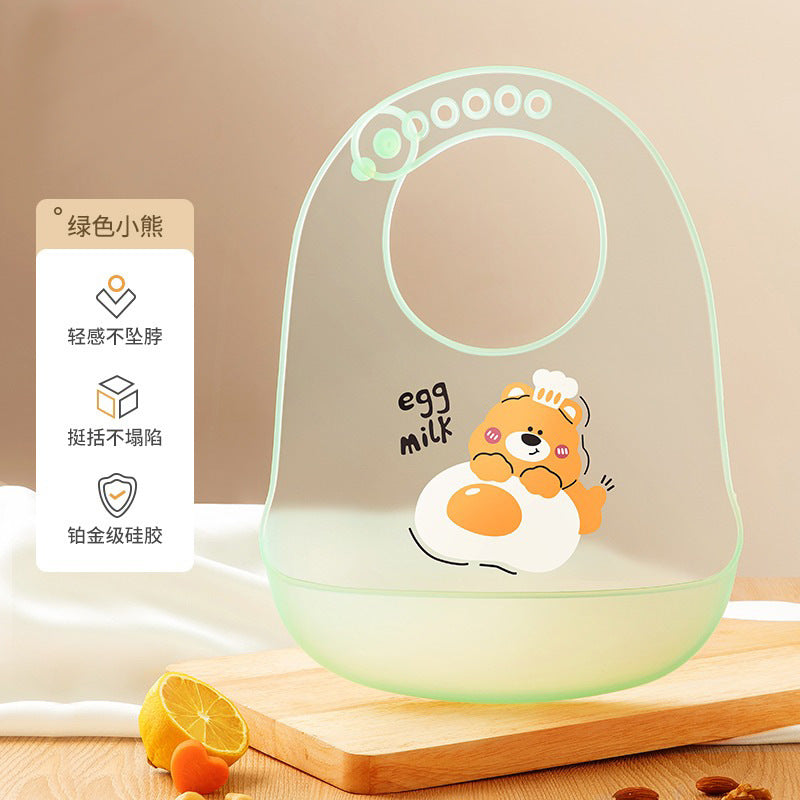 Baby eating bib, food supplement, rice bib, silicone baby bib, kidswaterproof bib, bib, feeding tool