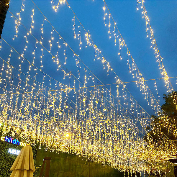LED curtain light, ice strip light, waterfall light string, colorful light string, star-studded Christmas outdoor waterproof decorative light strip