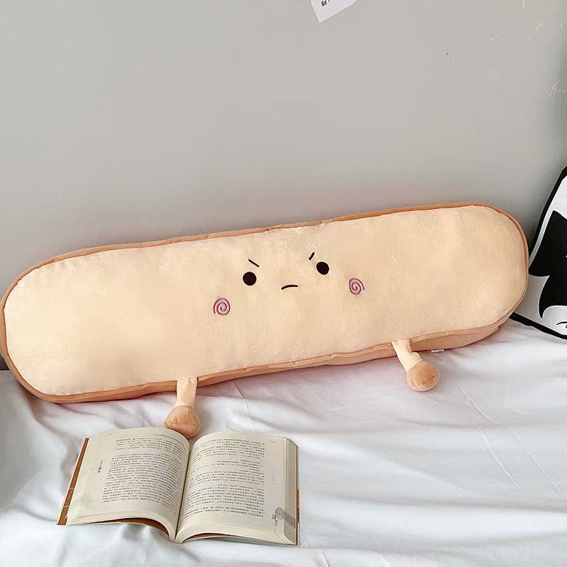 Stuffed toast bread bench pillow girl bedroom dormitory bed side sleeping leg stuffed toy pillow cushion