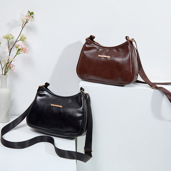 Oily retro armpit bag  hot 2025 European shoulder bag VR new mobile phone bag hobo armpit bag