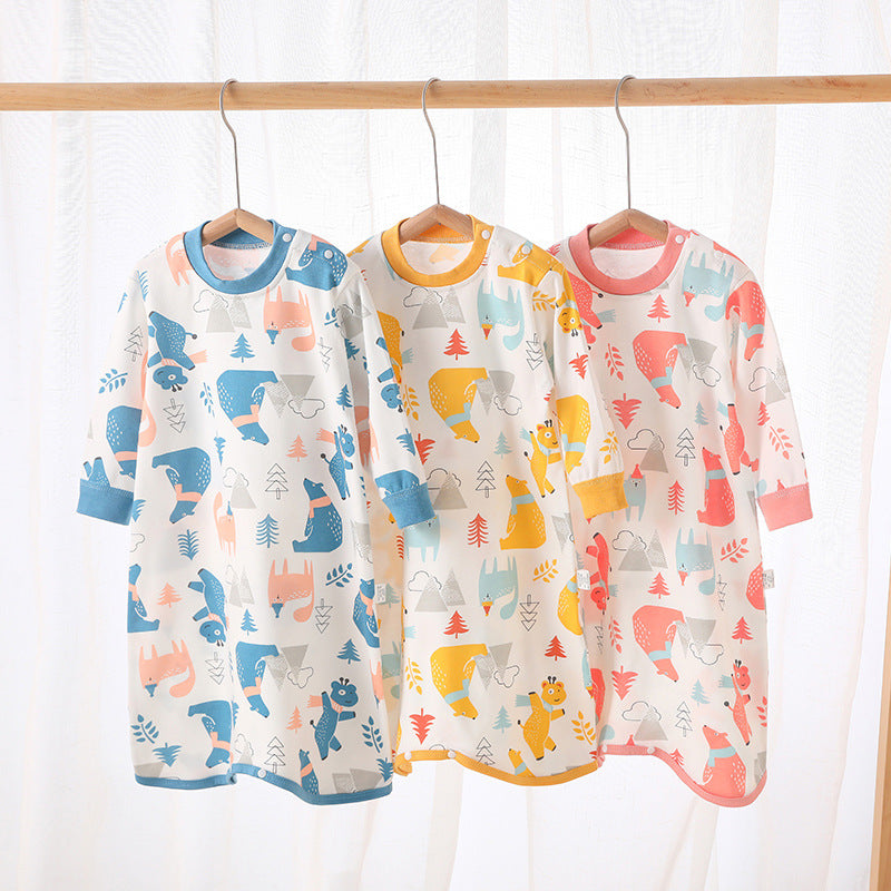 Baby pajamas autumn winter cute baby girl pure cotton one-piece sleep dress children's warm robe sleep sack onesie