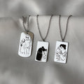 Laser engraved necklace wholesale - european & american cross-border alloy jewelry - women's couple pendant - anime cartoon light luxury sweater chain