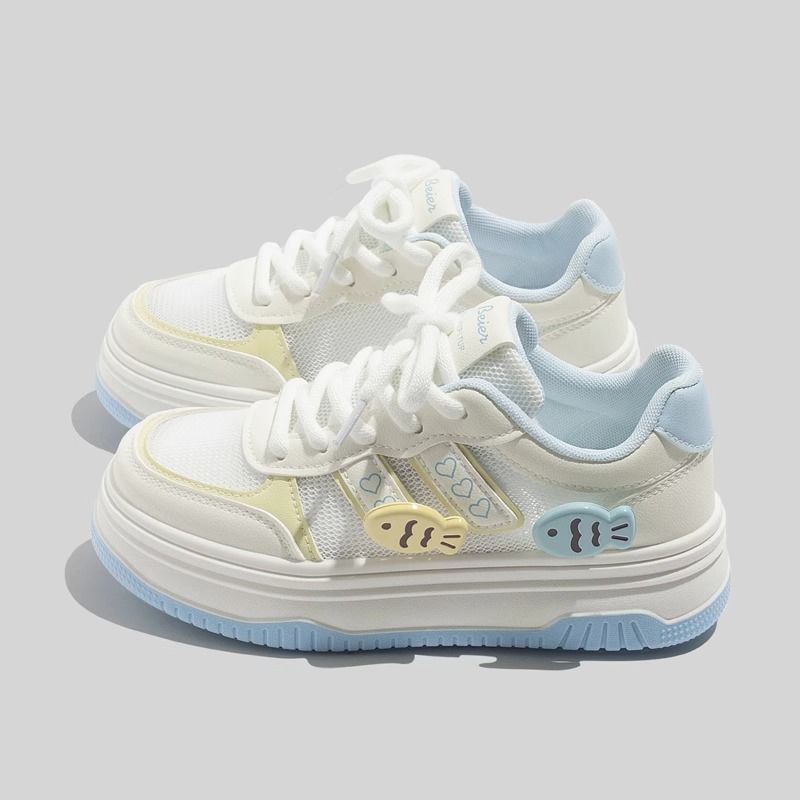 Girls' athletic shoes - new  spring/autumn/summer breathable mesh sneakers, white shoes, skate shoes, kids' shoes for mid-to-large children