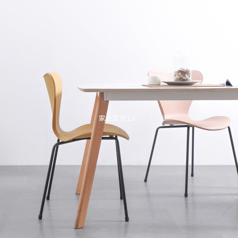 Nordic chair ins Internet celebrity light luxury home backrest dining chair desk simple modern backrest stool casual plastic
