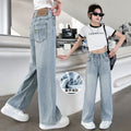 Girls' summer lightweight pants  new summer collection - stylish wide-leg tencel jeans for big girls and kids