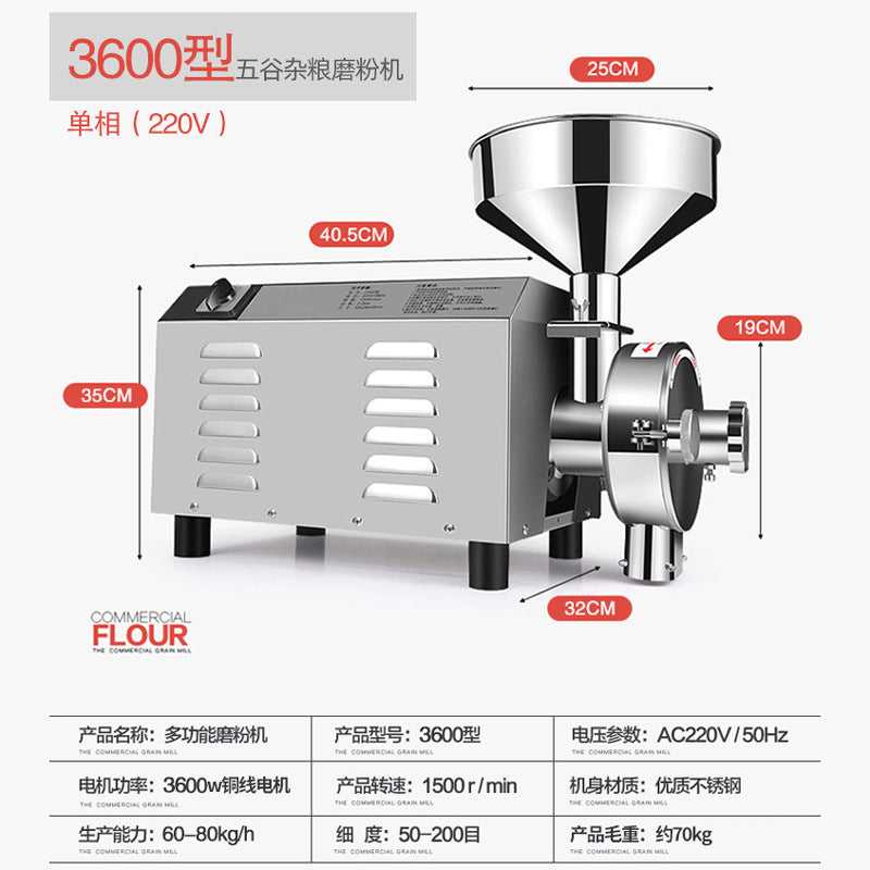Automatic stainless steel grain grinder - herb milling machine for traditional chinese medicine - nutritious grain powder maker - ultra-fine grinding machine