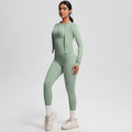 new arrival quick-dry barely-there jacket with short-sleeve yoga top set - slim-fit activewear three-piece outfit for outdoor running
