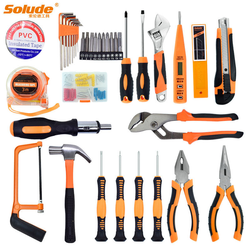Solender 38 Home Gifts Hardware Electrician Repair Toolbox Set Multifunctional Combination, Set of Tools