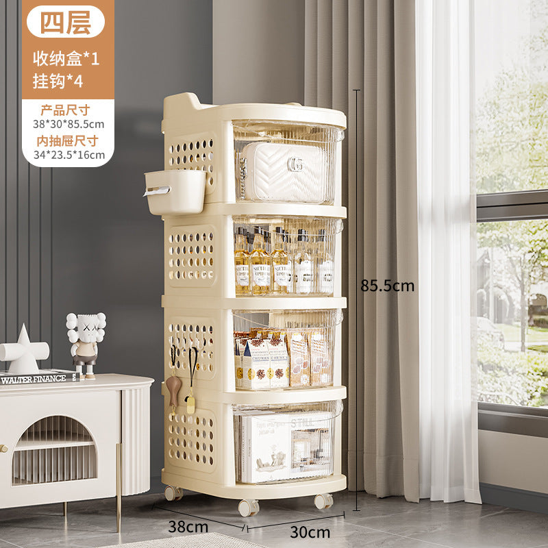 Stroller Baby Products Shelf Home Living Room Movable Large Capacity Storage Rack Layered Drawer Snack Cabinet