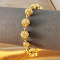 Women's elegance 24k gold plated copper bracelet, artificial zircon and heart pendant - party and vacation accessories