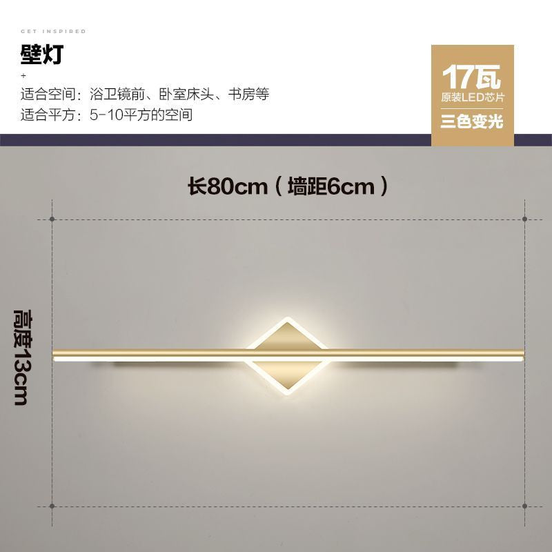 Bathroom toilet mirror front lamp modern light luxury dressing table fill light long style decorative wall lamp
