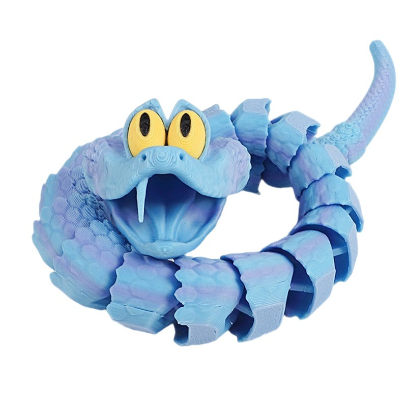 Kids' zootopia inspired gary the snake 3d printed figurine - articulated joints, stress relief, prank toy for boys